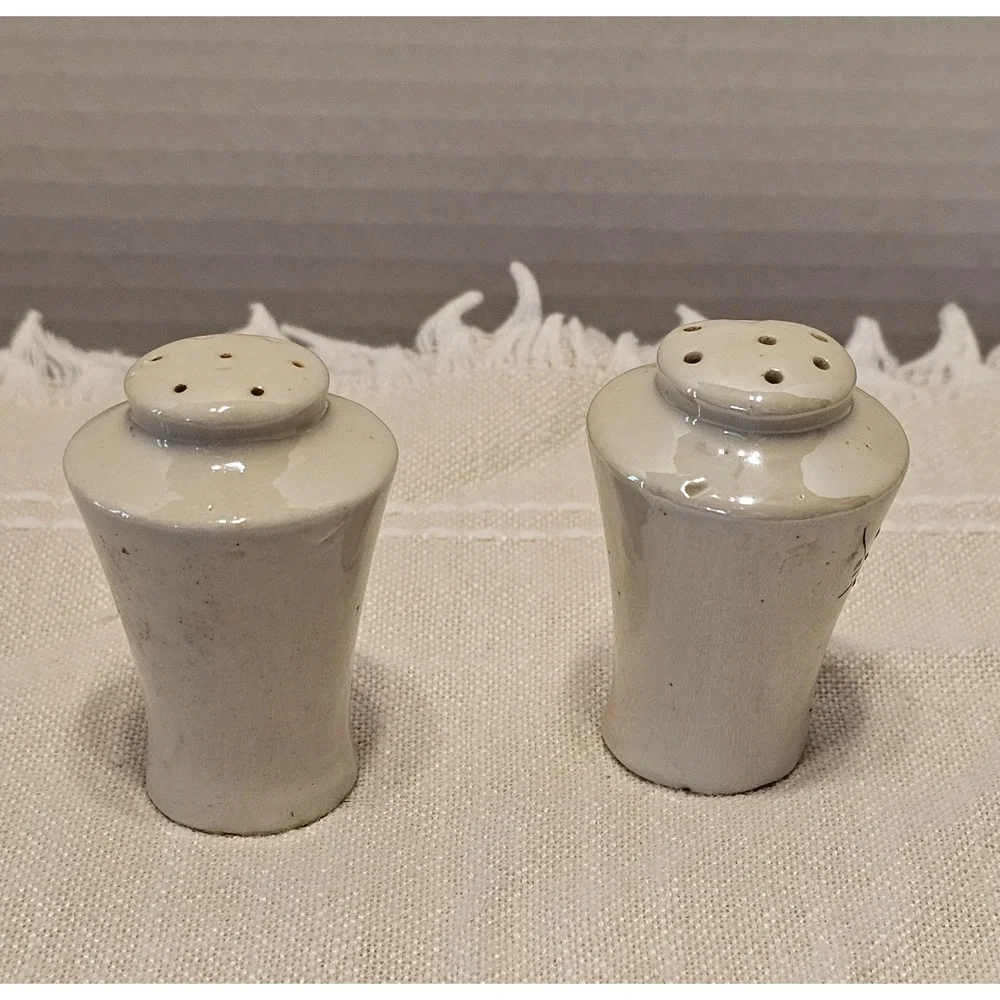 Vintage White Luster Floral Hand Painted Salt And Pepper Shakers Japan